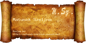 Matusek Szelina névjegykártya